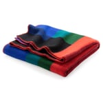 Røros lambswool blanket Bauhaus style Blue