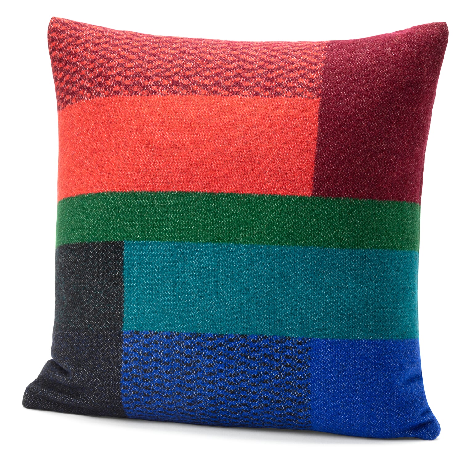 Lambswool Cushion Cover Bauhaus Style by Røros, Blue Manufactum