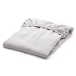 Cambric Made of Linen Fitted Sheet Quartz Gray 100 × 200 cm