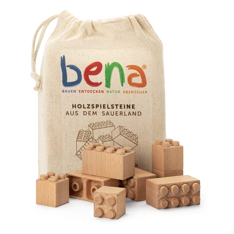 Toy Building Bricks Made of Beech Wood