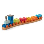 Birthday Decoration Candle Holder Train Made of Lime Wood