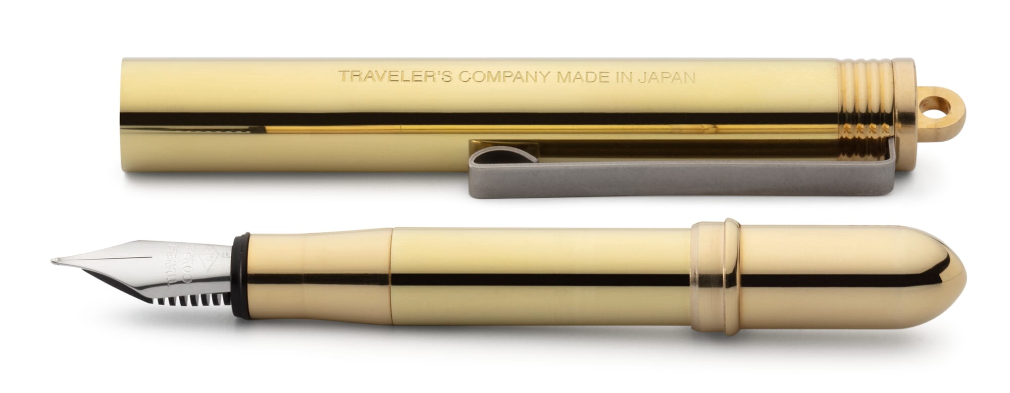 Pocket fountain pen brass