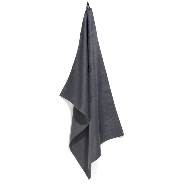 Glass cloth linen jacquard, Slate Grey