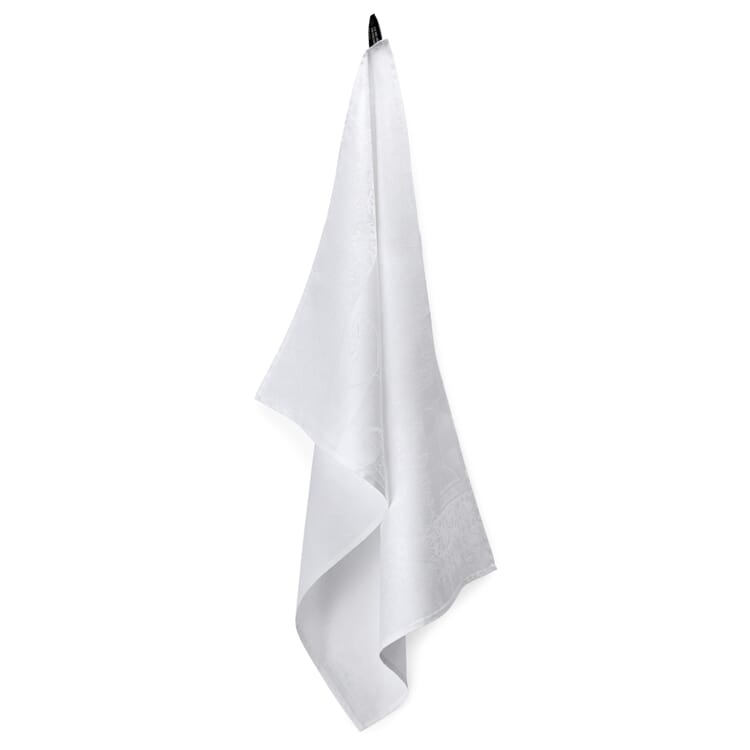 Glasdug hør jacquard, Hvid