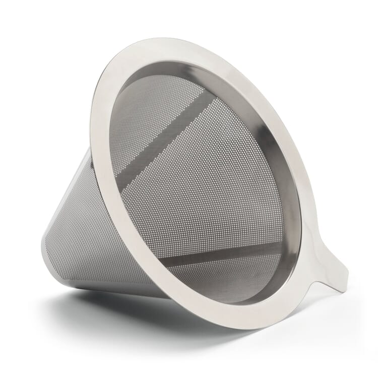 Filtro permanente in acciaio inox per caffettiera con filtro permanente in vetro borosilicato
