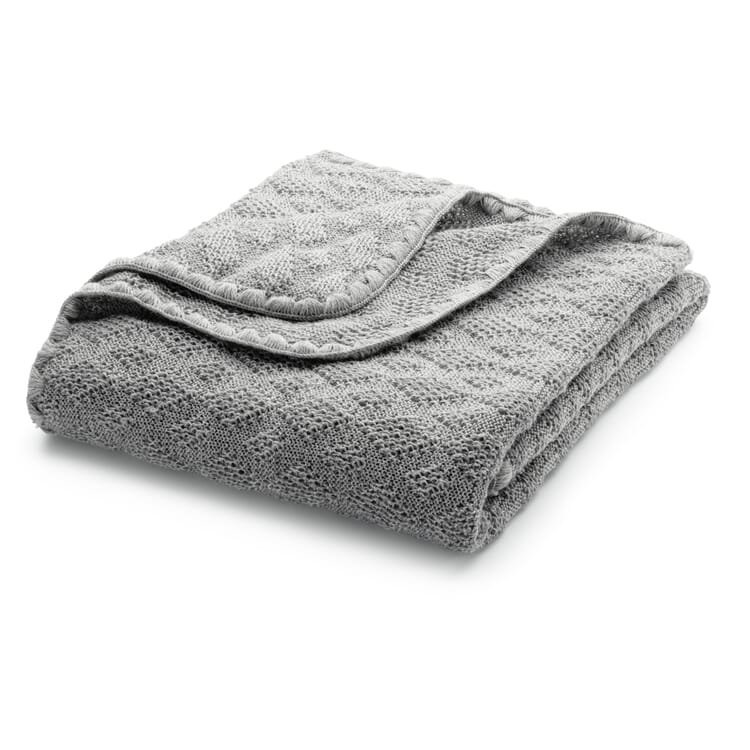 Couverture bébé en laine vierge mérinos, Gris
