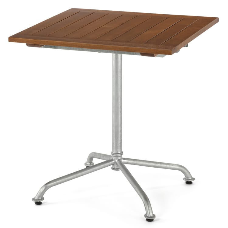 Firkantet havebord med galvaniseret stel