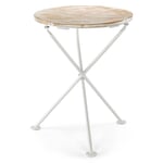 Folding Balcony Table with Wooden Top White