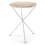 Opvouwbare Balkon Tafel Houten Steun wit geglazuurd