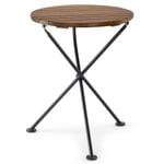 Folding balcony table Wooden support brown glazed