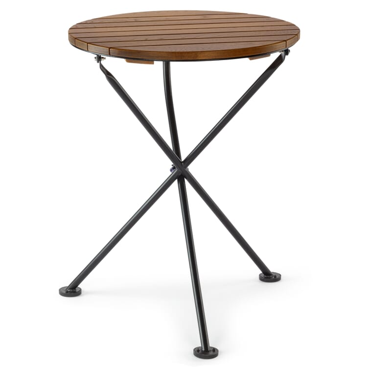 Folding balcony table Wooden support, brown glazed