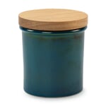 Voorraadpot van steengoed met eiken deksel 500 ml