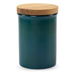 Steengoed voorraadpot met eikenhouten deksel 1000 ml