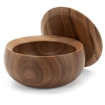 Caja con tapa de madera maciza Nogal 11 cm Ø