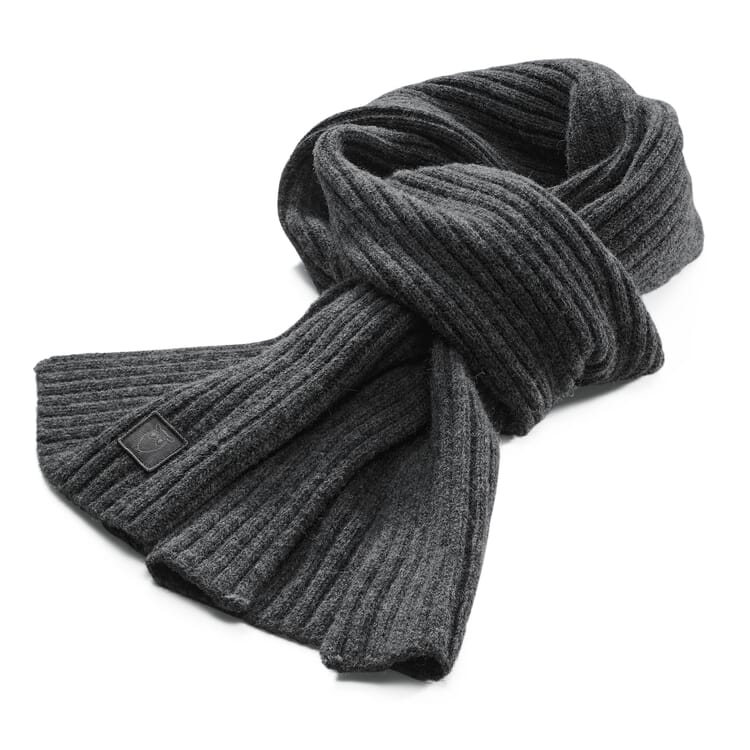 Unisex knitted scarf lambswool, Grey