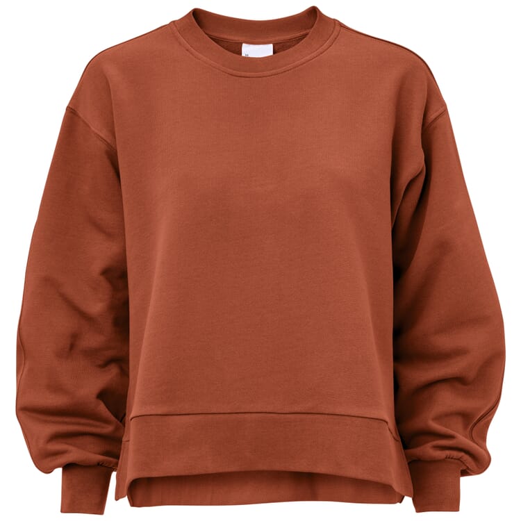 Ladies' sweatshirt cotton, Brown orange