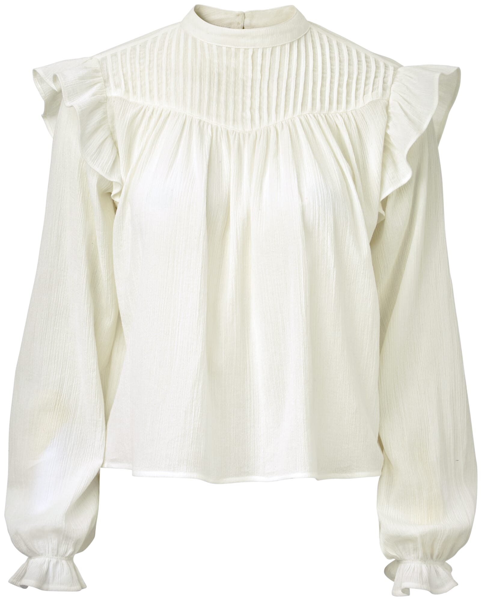 Ladies’ blouse ruffles, White