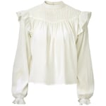 Ladies' blouse ruffles White