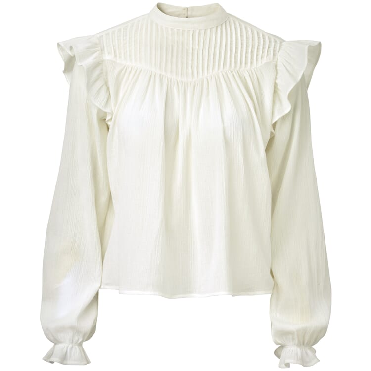 Ladies' blouse ruffles, White