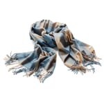 Ladies scarf recycled Bleu-Natur