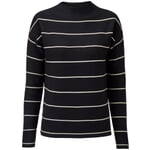 Ladies knitted sweater striped Black-Cream