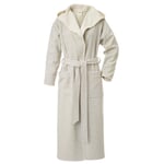 Accappatoio unisex a righe sottili Beige-bianco