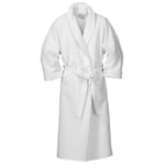 Bathrobe waffle piqué and terry unisex White