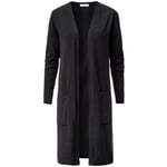 Cardigan long pour femme Noir