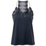 Dames top met kant Nachtblauw