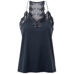 Ladies top with lace Night blue