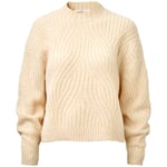 Ladies sweater cable knit Cream melange