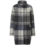 Dames Eivorm Jas Check Patroon Antraciet-multikleur