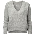 Ladies' sweater V-neck Grayish