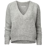 Ladies' sweater V-neck Grayish