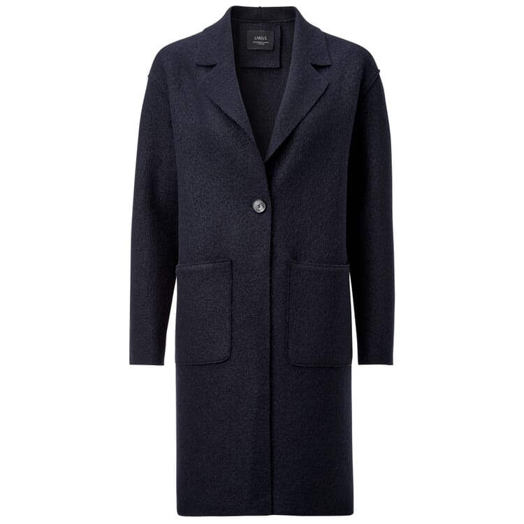 Ladies' virgin wool wool coat, Dark blue