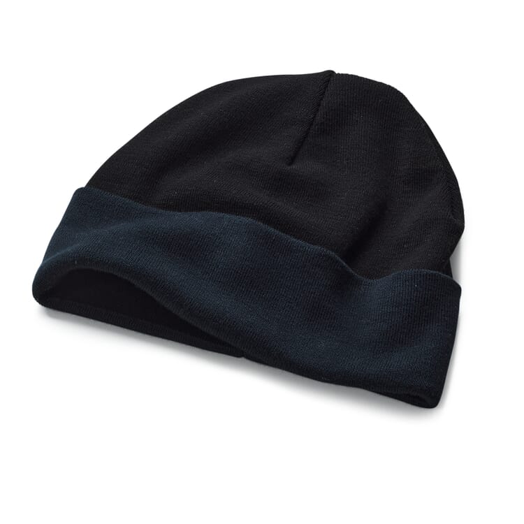 Ladies' knitted hat, Black-Blue