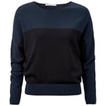 Damenpullover Blockstreifen Blau-Schwarz