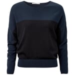 Ladies' sweater block stripes Blue-Black