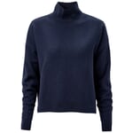 Ladies' wool sweater short Dark blue