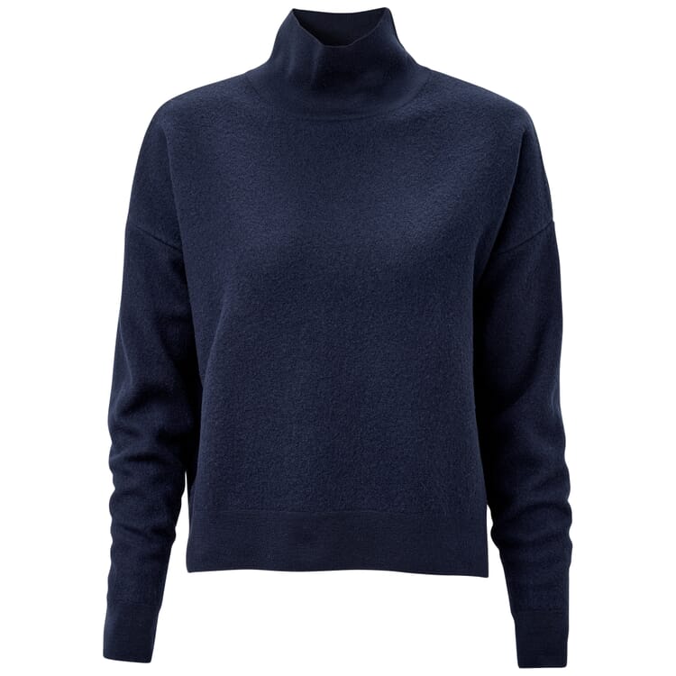 Ladies' wool sweater short, Dark blue