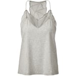 Ladies top with graphic lace Grey melange
