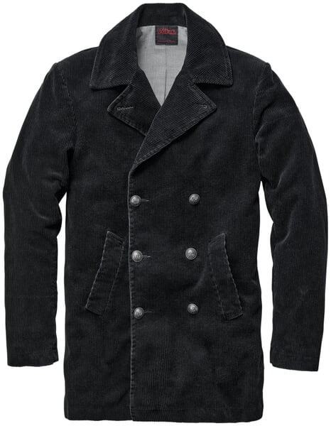 Veste de caban pour homme en velours côtelé Noir