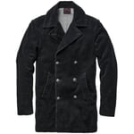 Veste de caban pour homme en velours côtelé Noir