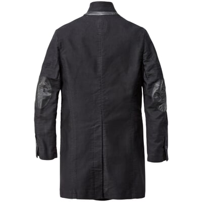 Herrenmantel Zwirn-Doppel-Pilot, Schwarz Manufactum