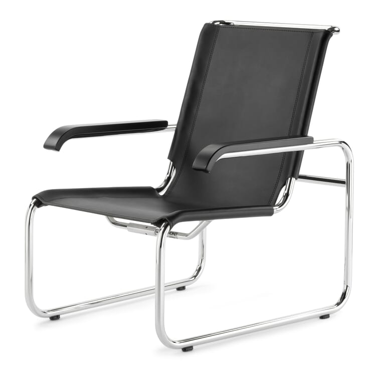 Thonet fauteuil en tube d'acier S 35 cuir de base L