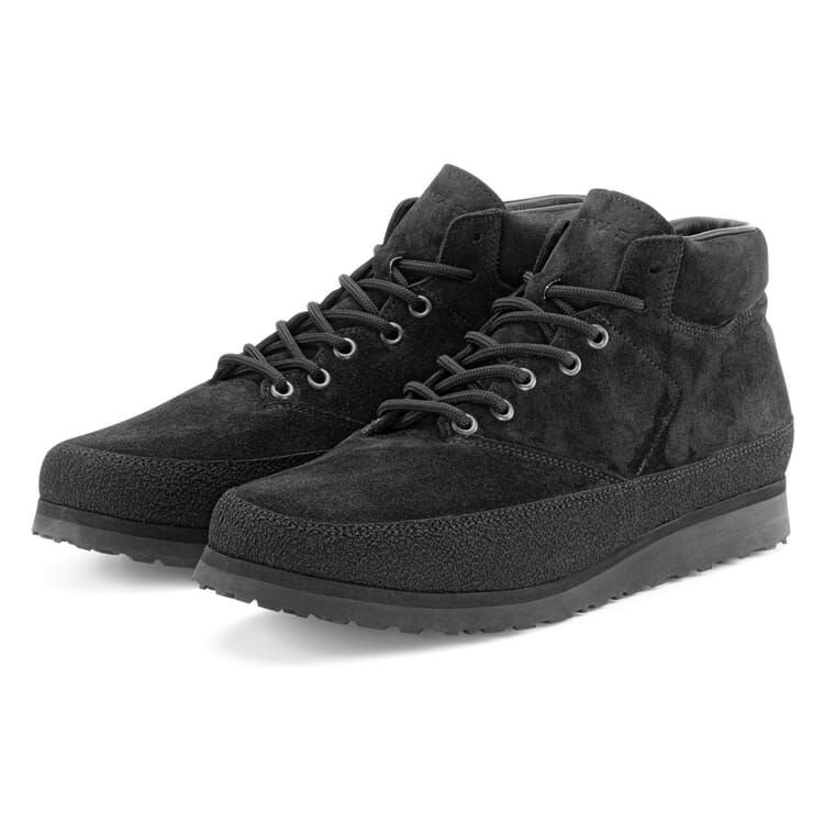 Mens lace up boot suede, Black