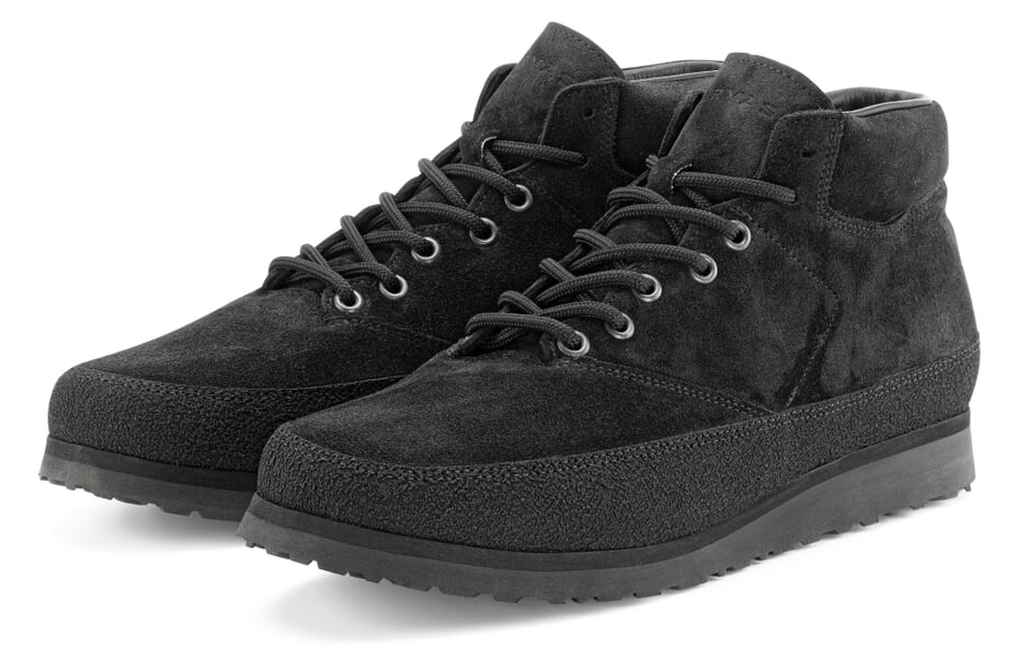 Mens lace up boot nubuck Black
