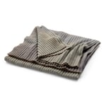 Merino wollen deken ribgebreid Blauw-natuur gestreept