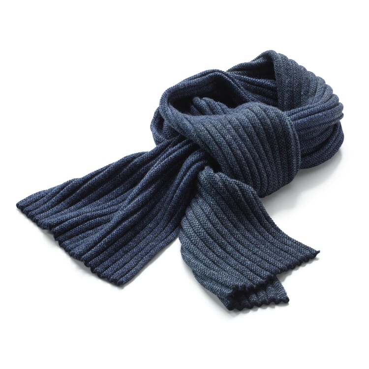 Men ribbed scarf, Dark blue