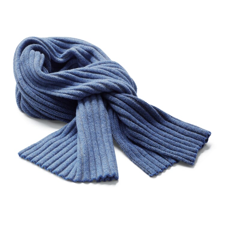 Geribde herensjaal, Medium blauw